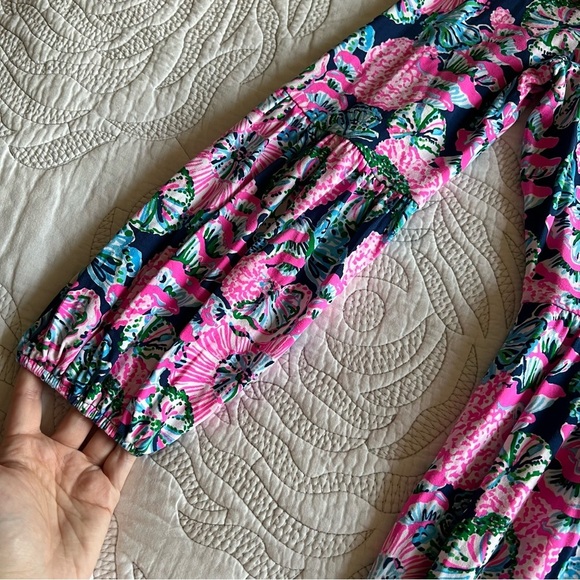 NWOT - Lilly Pulitzer - Auralia Dress - Oyster Bay Navy Shroom With A View - Picture 7 of 13